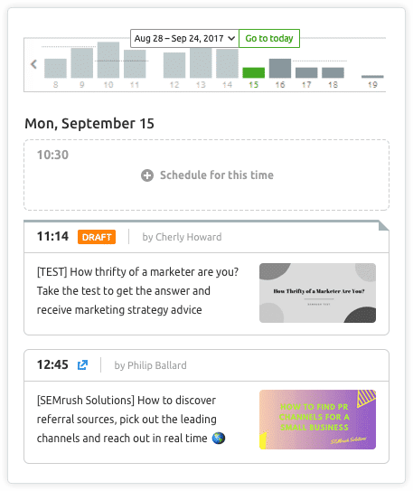 Semrush Social Sharing