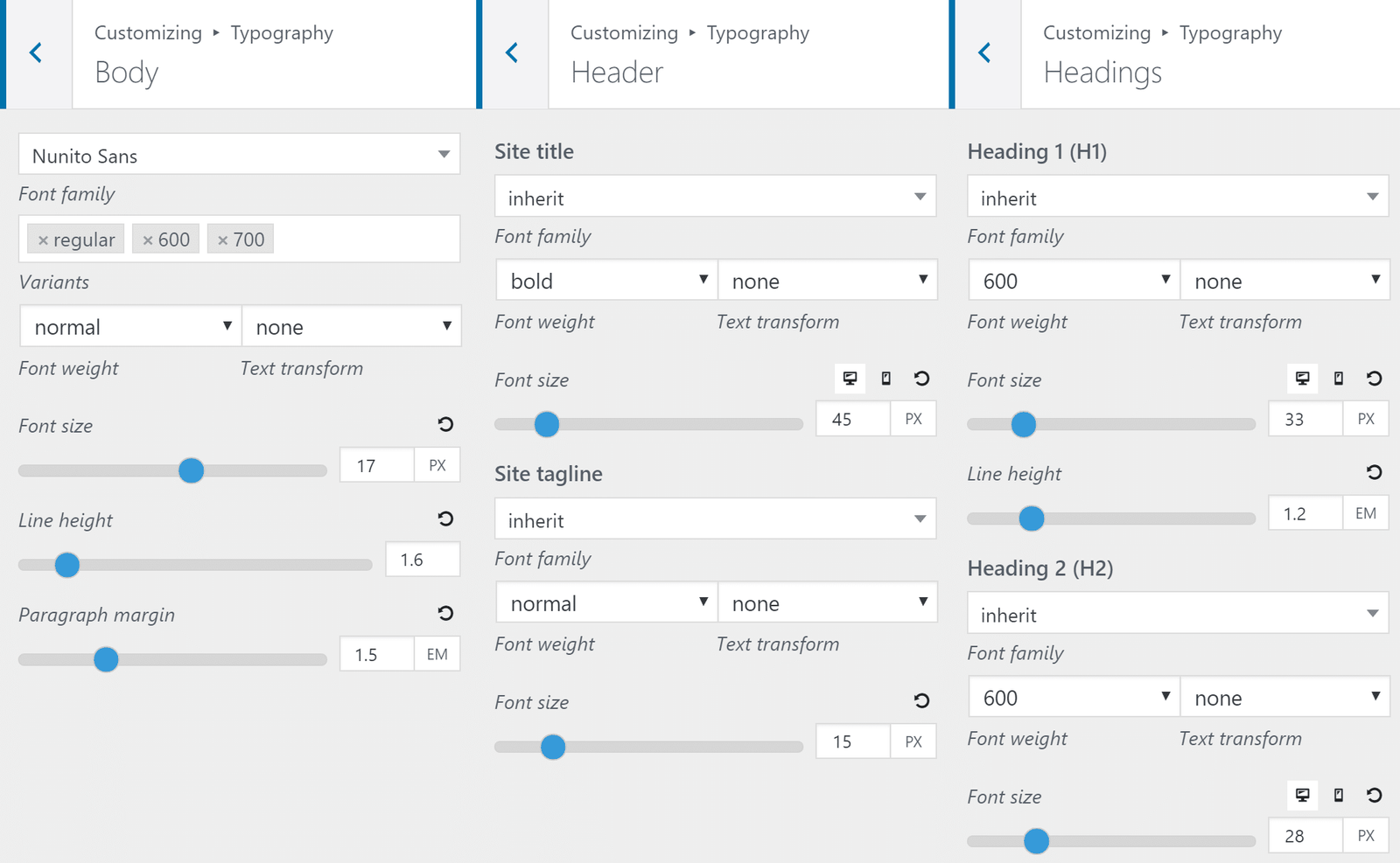 generatepress typography